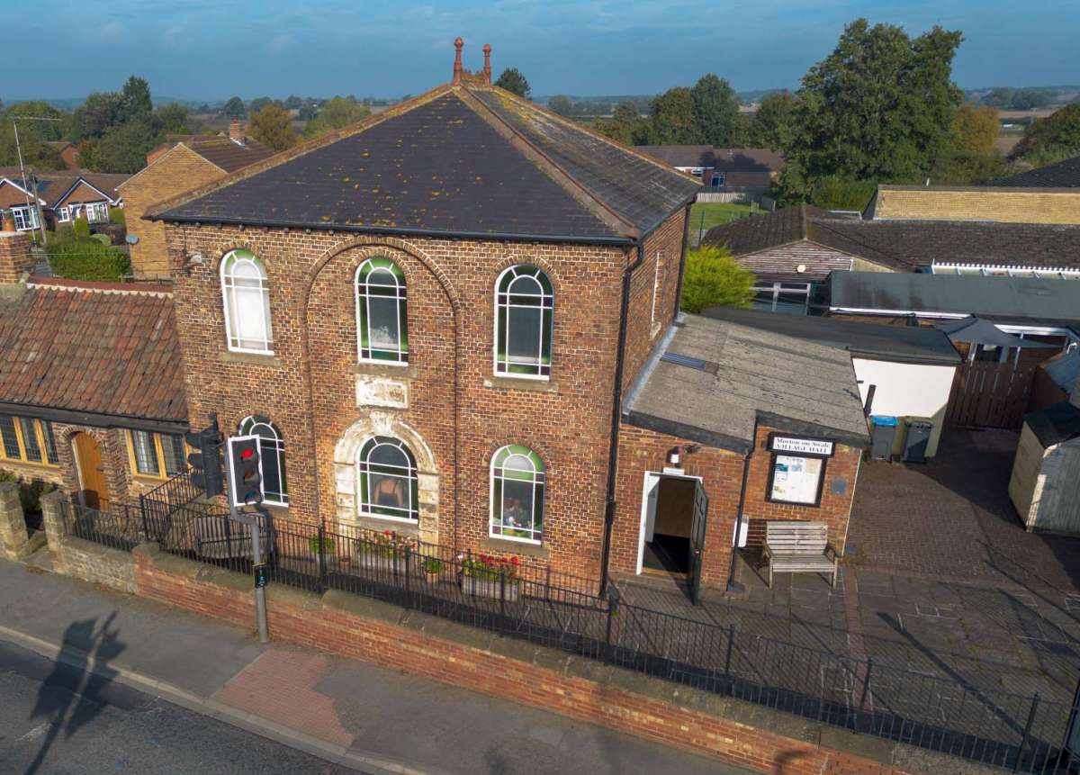 Picture of the Village Hall taken with a drone by Cllr Haydn Rees Jones